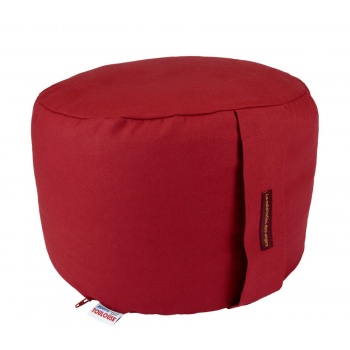 coussin yoga rond 22 cm rouge coquelicot