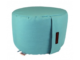 coussin yoga rond 22 cm bleu turquoise