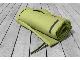 tapis yoga en coton roulé couleur anis