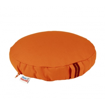 coussin de yoga rond bas orange mandarine