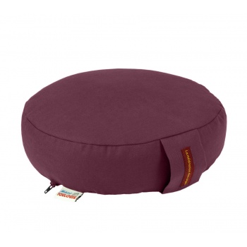 coussin méditation rond 30cm sur 8 cm aubergine