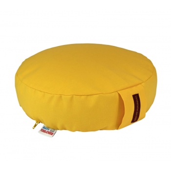 coussin méditation rond bas 8 cm jaune