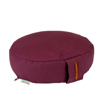 coussin bas méditation prune