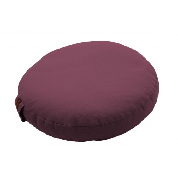 coussin-rond-bas-aubergine