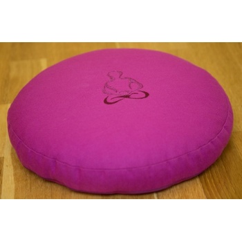 coussin de méditation rose bas avec broderie