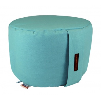 coussin yoga rond 22 cm bleu turquoise