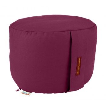 coussin yoga rond 22 cm couleur prune