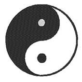 motif de broderie yin yang noir 1 seul fil