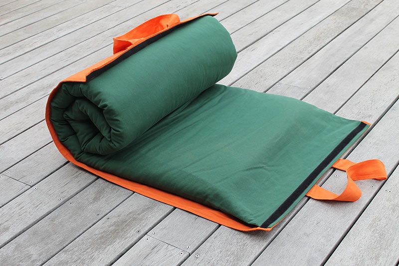 tapis futon en coton transportable